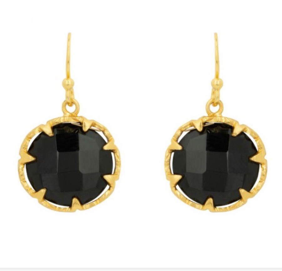 La Maison Earrings | Claw Set Gemstone Earrings Black - La Maison