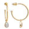 La Maison Earrings | Azuni Hydra Gold & Pearl Hoops Earrings - La Maison