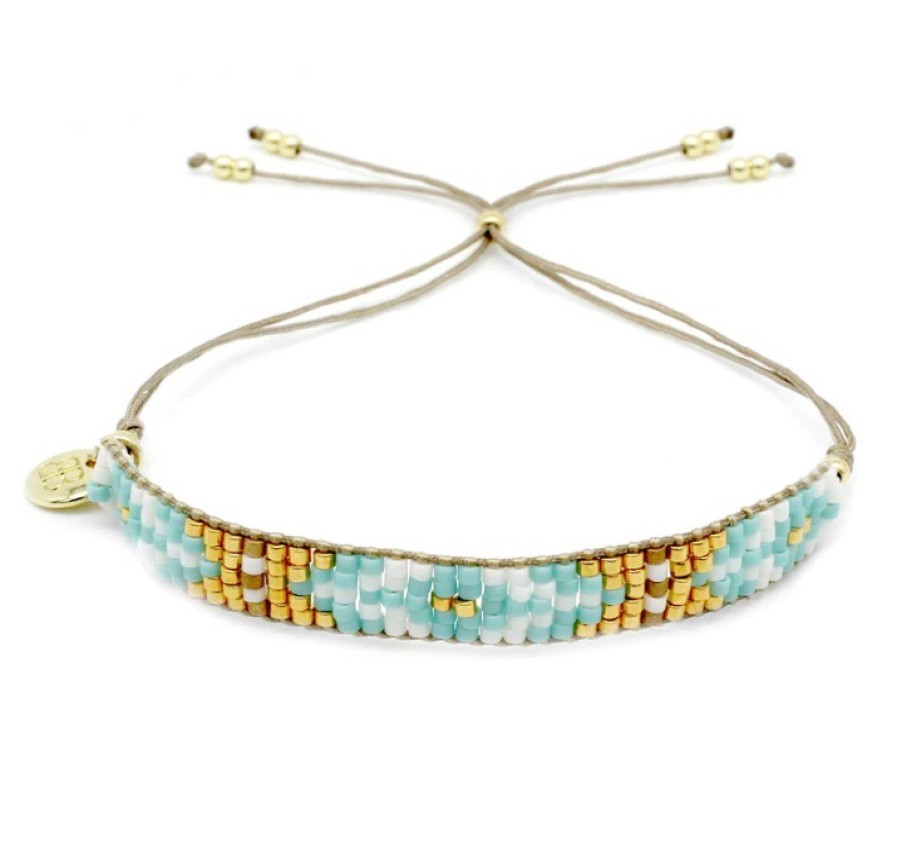 La Maison Bracelets | Boho Betty Matira Aqua Beaded Friendship Bracelet - La Maison