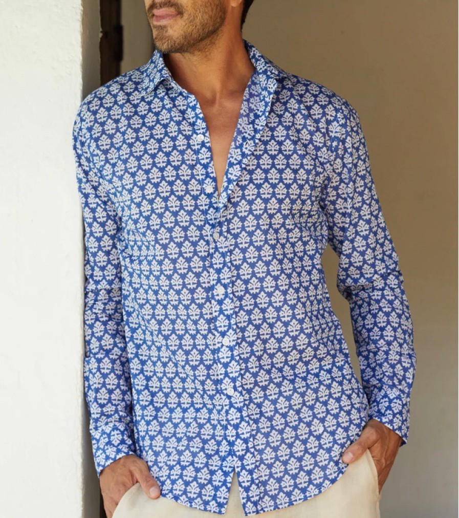 La Maison Men Shirts | Aspiga Men'S Printed Organic Cotton Shirt - La Maison