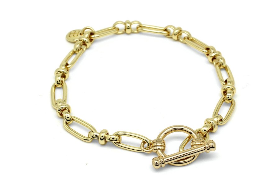 La Maison Bracelets | Boho Betty Dofida Gold T-Bar Chain Bracelet - La Maison