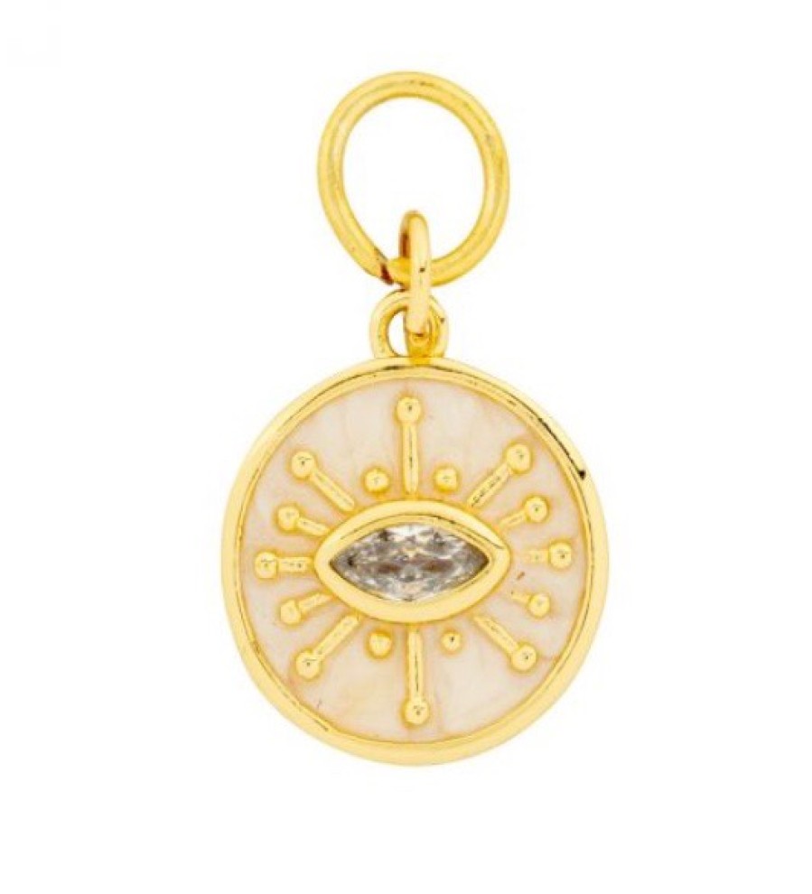 La Maison Necklaces | Occhio Lucky Eye Enamel Coin Charm - La Maison