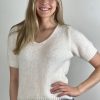 La Maison Knitwear | Short Sleeved Mohair V Neck Jumper - La Maison