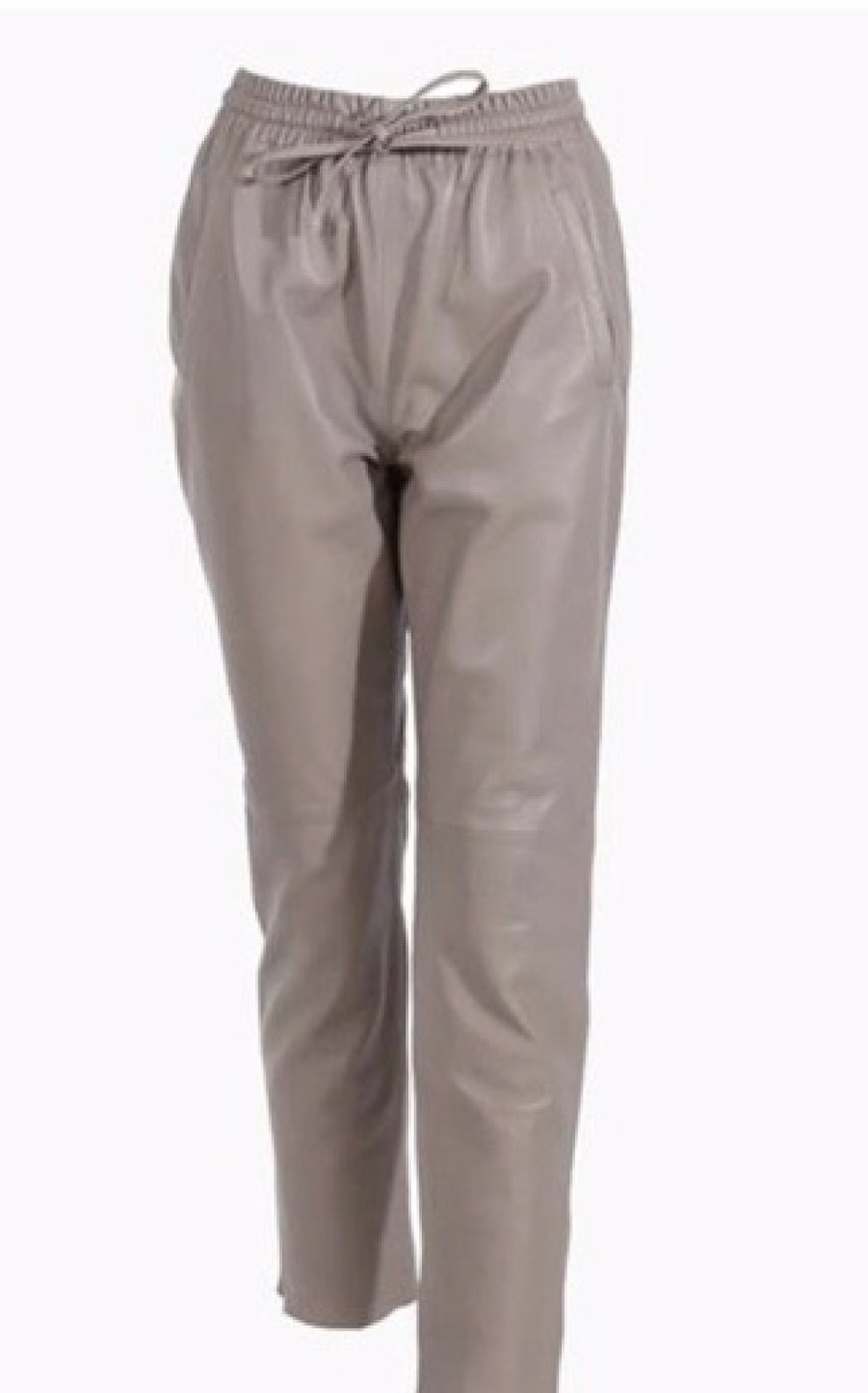 La Maison Trousers | Leather Jogger Style Straight Leg Trousers - La Maison