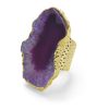 La Maison Rings | Ultra Mega Gemstone Gold Statement Adjustable Ring Purple - La Maison