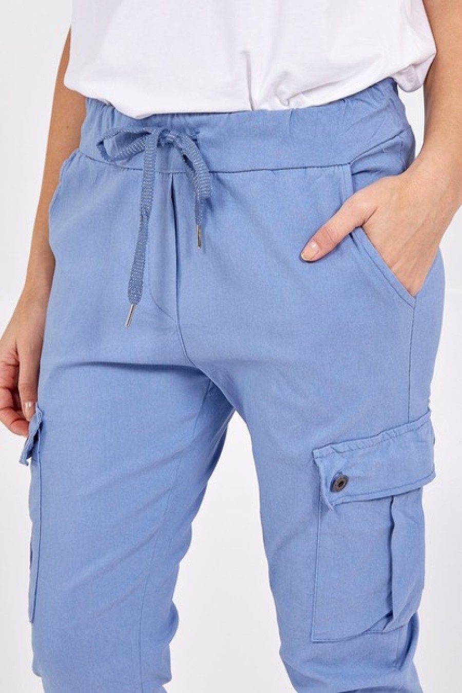 La Maison Trousers | Super Stretch Cargo Jogger Style Trousers - La Maison