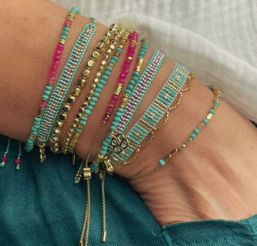 La Maison Bracelets | Boho Betty Freedom Turquoise Beaded Friendship Bracelet - La Maison