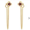 La Maison Earrings | Azuni Clover Leaf Gemstone Studs With Garnet - La Maison