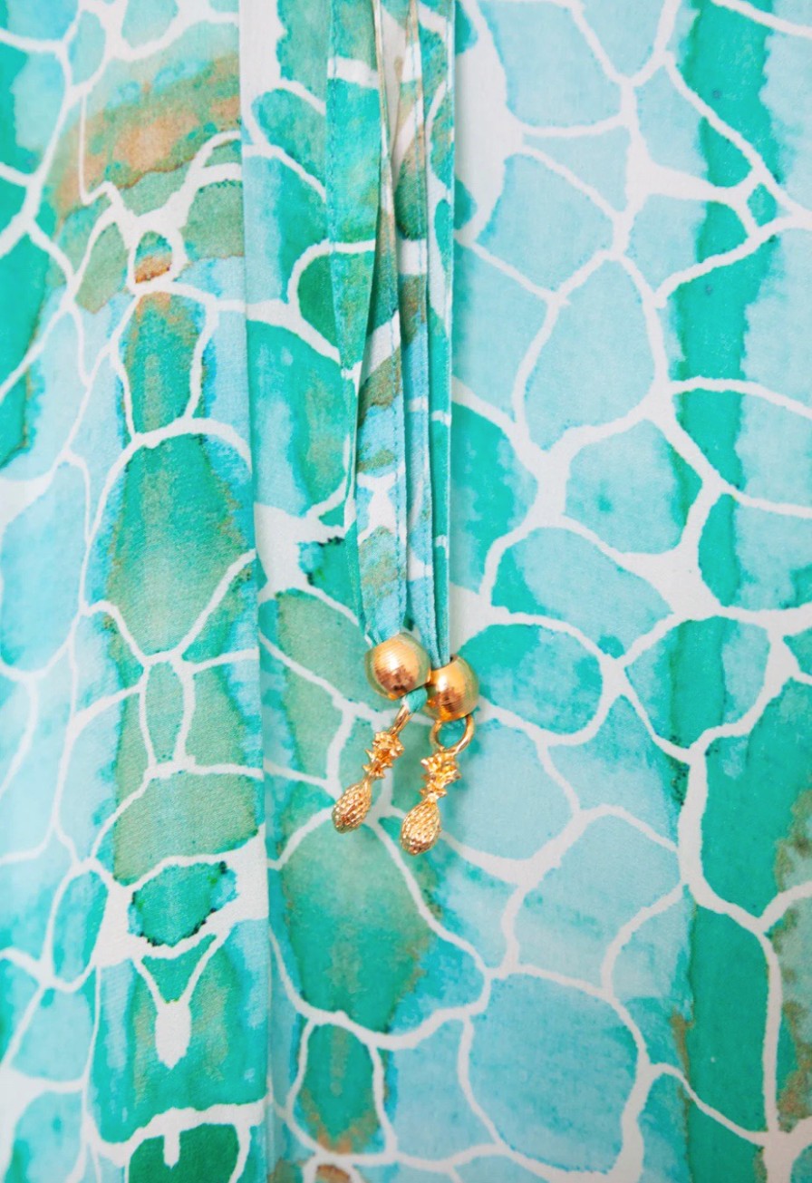 La Maison Dresses And Skirts | Sophia Alexia Aqua Pebbles Silk Mini Ibiza Dress - La Maison