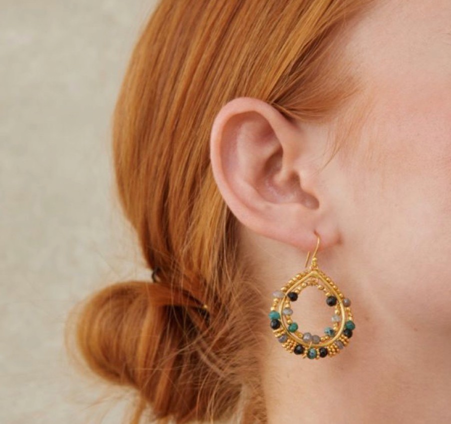 La Maison Earrings | Coralie Earrings - Available In Green/Black Or Labrodite - La Maison