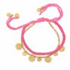 La Maison Bracelets | Cleo Bracelet In Pink With Gold Discs - La Maison