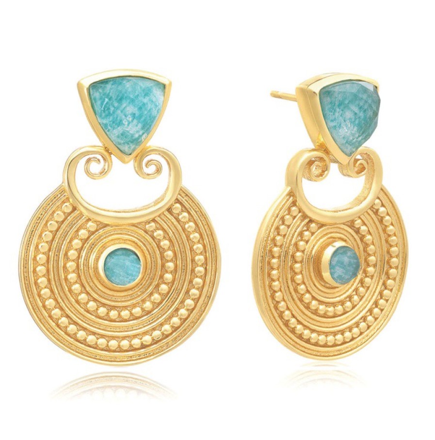 La Maison Earrings | Azuni Trillion Statement Large Disc Earrings - La Maison