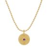 La Maison Necklaces | Azuni Pantheon Gold Coin Pendant With Pink Zircon - La Maison