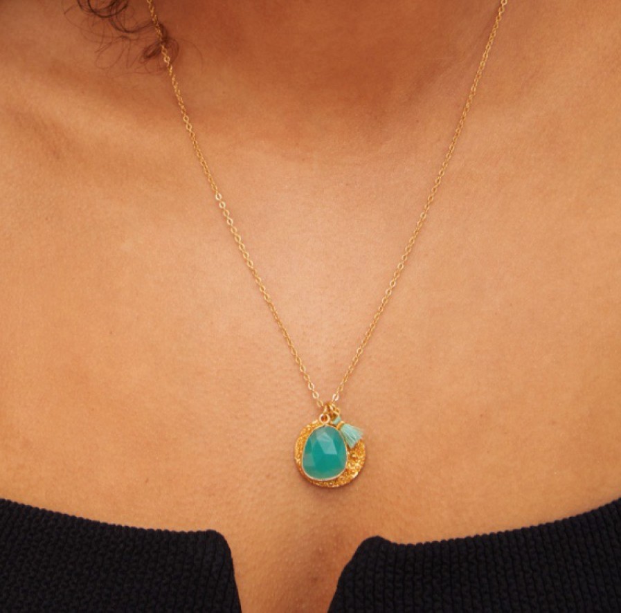 La Maison Necklaces | Spell Charm Necklace Aqua Chalcedony - La Maison