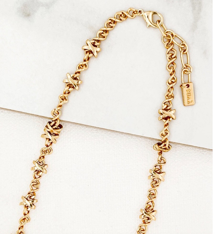 La Maison Necklaces | Short Gold Cross Design Necklace - La Maison