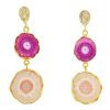 La Maison Earrings | So Solar Quartz Violet Coral Earrings - La Maison